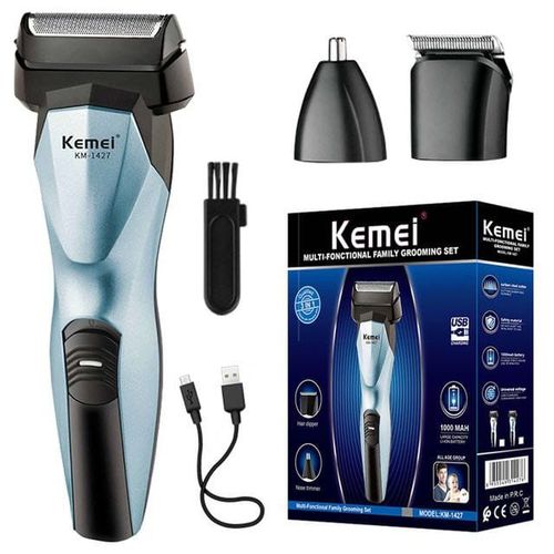 Kemei 3 en 1 puissant rasoir électrique visage corps tondeuse barbe