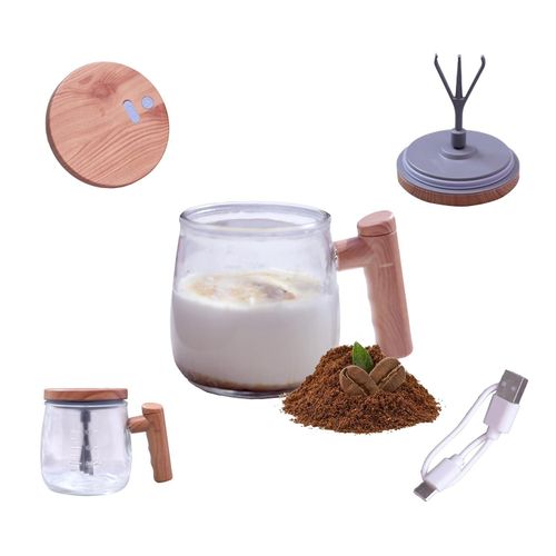 product_image_name-Generic-Tasse Mélangeuse Automatique Électrique – Mug Intelligent Auto-Mélangeant en Verre avec Couvercle Étanche et Bouton One-Touch – Idéal pour Café,Thé,Chocolat, Protéines et Boissons Instantanées-3