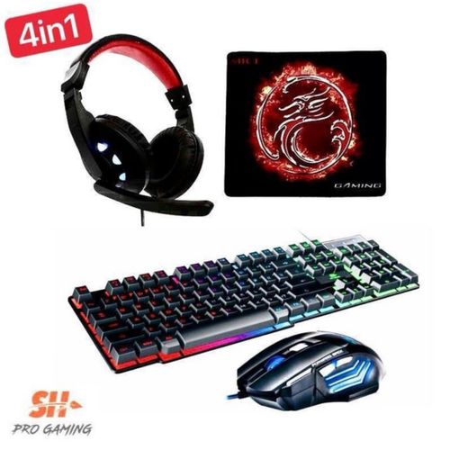 Clavier de jeu et combo de souris avec casque, MFTEK Maroc