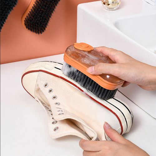 4 pièces Brosse de Nettoyage à Poils Doux, Brosse à Récurer pour  Chaussures, Brosse de Lavage de Chaussures avec Distributeur de Savon, pour  vêtements, Chaussures, carrelage, Cuisine