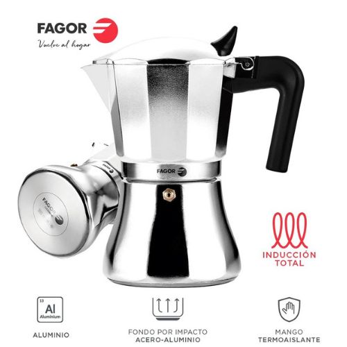 Fagor Cafetière Moka Cupy 12 Tasses Argenté