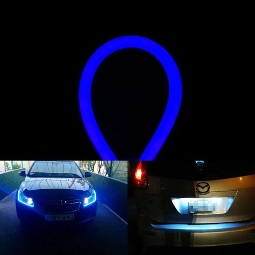 Generic Bande lumineuse LED bleue Flexible DRL pour voiture, 30cm à prix  pas cher