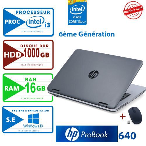 Hp PC Portable Probook 640 Core intel i3-1000Go-RAM 16GB 14