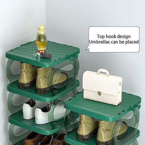 product_image_name-Generic-Étagère à Chaussures Empilable Vert Émeraude – Design Moderne et Pratique-3