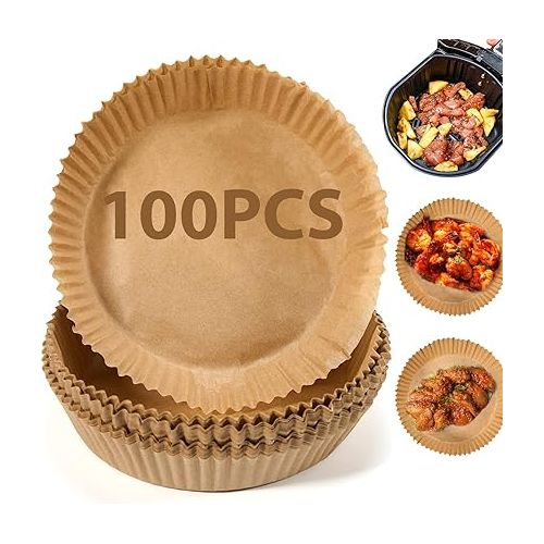 Generic Lots de100 Pieces Papier Cuisson Pour Air Fryer Prédécoupé en Forme  Rond 20cm à prix pas cher