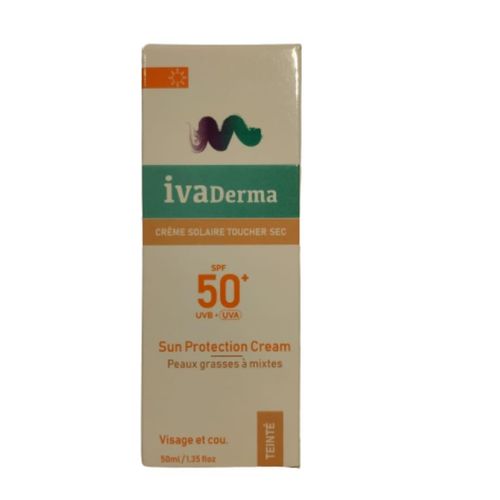 product_image_name-IVADERMA-Crème solaire teintée toucher sec écran solaire visage SPF50+ 50ml-1