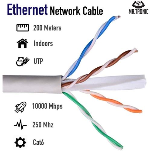 Generic Cable reseau ethernet RJ45 20M Cat.6 Gris, qualité Pro