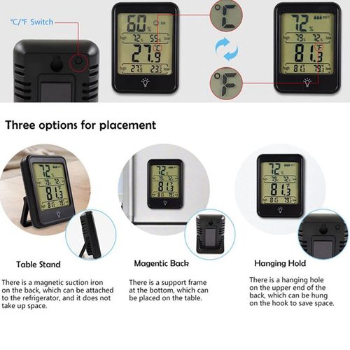 Thermomètre GENERIQUE Thermomètre lcd numérique hygromètre humidité mètre  horloge de température intérieure de la pièce