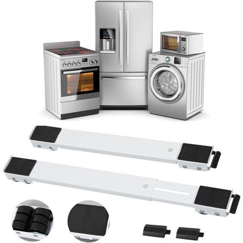 product_image_name-Generic-Roulettes pour Appareils Ménagers, Support Dolly télescopique pour Machine à Laver, Réfrigérateur, Sèche-linge, Lave-vaisselle, Charge Max 660 lbs (300 kg), 24 Roues, Double Verrouillage, Silver-1