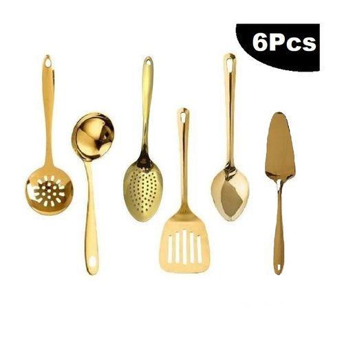 Generic Lot De 6 pièces Ustensiles De Cuisine en inox .doré à prix