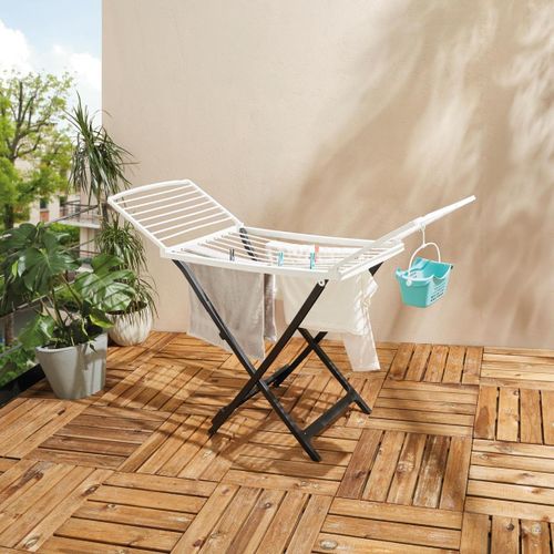 product_image_name-Generic-رف تجفيف الملابس البلاستيكي، مجفف ملابس أبيض داخلي بأجنحة سوداء قابلة للطي-1