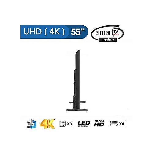 Hisense 55&quot; - 4K UHD Smart TV - 556100UW + Carte de 1 an dabonnement IP TV gratuite + Récepteur intégré - Noir