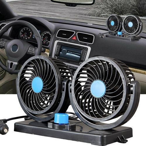 Generic Ventilateur voiture à Double Tête ,Accessoires de refroidissement,  Réglable à 360°, 12V à prix pas cher