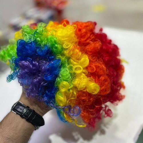 product_image_name-Generic-باروكة مهرج ملونة + أنف أحمر مطاطي مع بوق-4