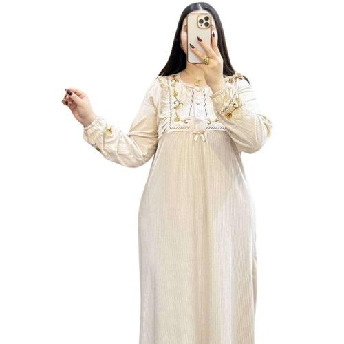 product_image_name-Generic-قميص نوم طويل للنساء من القطن، ناعم وعملي-4