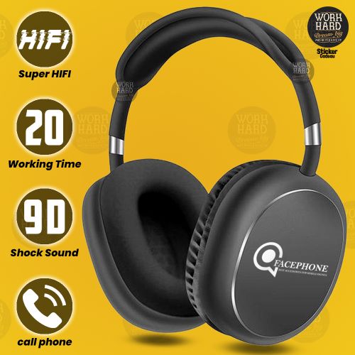 Generic Casque HIFI Stéréo Sound Bluetooth avec micro pour appels  Musique,noir+Sticker à prix pas cher