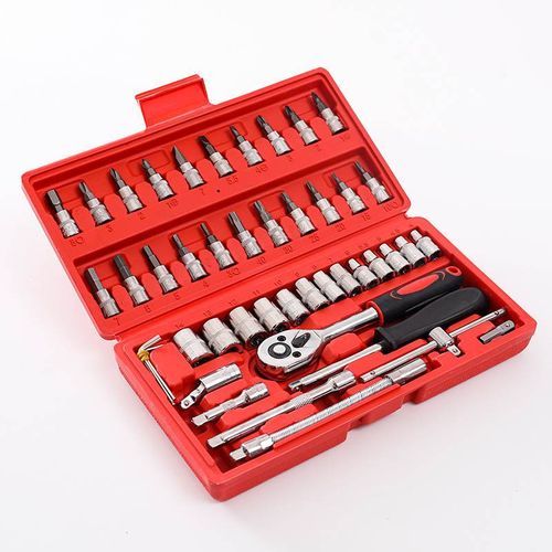Generic Kit d'outils 46 pièces, clé cliquet, pour outil de réparation,  automobile, domestique à prix pas cher