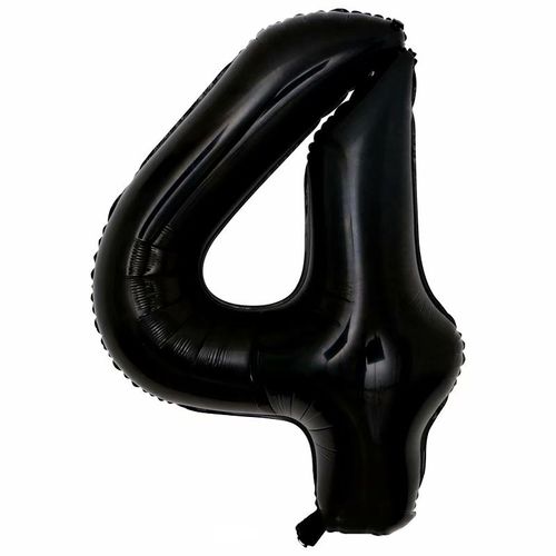 Generic Ballon chiffre géant anniversaire Noir N° 4 (32 pouce) à