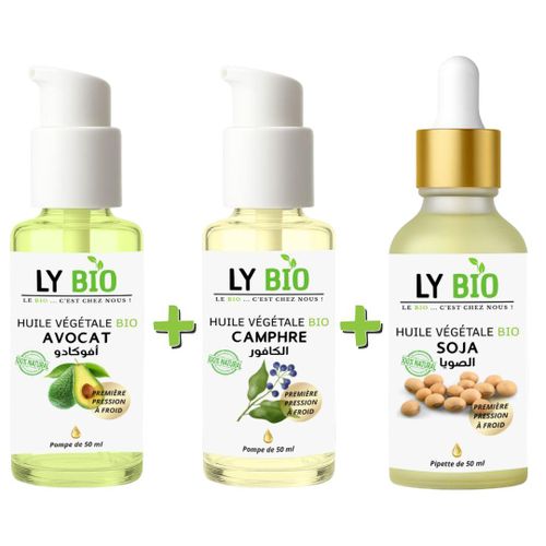 product_image_name-LY BIO-PACK HUILE AVOCAT 50ml - POMPE + HUILE CAMPHREE 50ML - POMPE + HUILE SOJA 50ML - PIPETTE-1