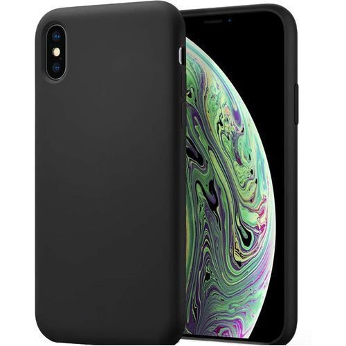 Generic Coque Pochette Silicone Noir Antichoc pour iPhone X XS