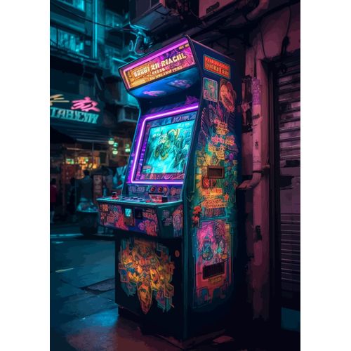 product_image_name-Generic-Cyberpunk arcade gaming   Style 2 Poster Chambre Haute Qualité-1