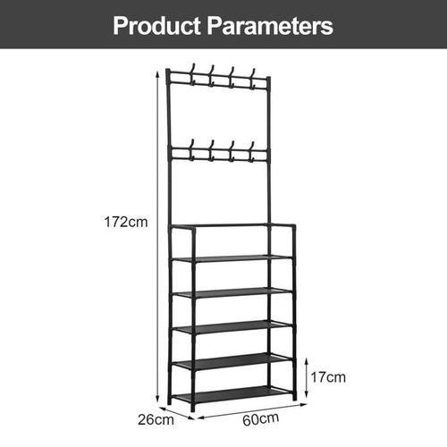 product_image_name-Generic-Porte-chaussures sur pied en métal à 5 niveaux, étagère de rangement pour chaussures, organisateur de maison, mobilier de salon, support permettant de gagner de l'espace-4