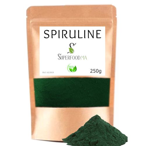 Generic 250g - SPIRULINE BIO EN POUDRE - ANTIOXYDANT, RICHE EN FER,  ENERGIE à prix pas cher