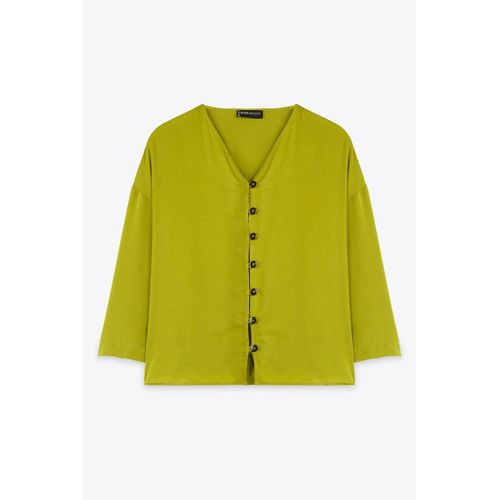 product_image_name-Marwa-قميص إيدن بياقة على شكل حرف V، لون كاكي/كاكي-1