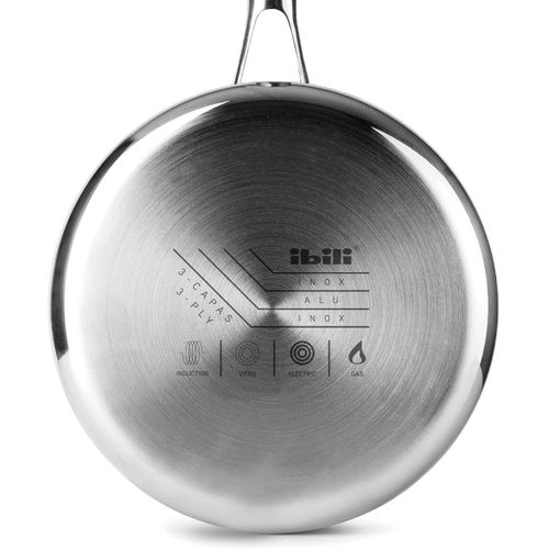 product_image_name-Ibili-653320 Casserole Triply Natural Diamètre 20 cm – 2.5 Litre, Structure De 3 Couches Acier-Aluminium-Acier, Tous Feux dont Induction, Poignée Inox Isolée-3