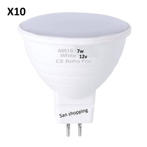 Spotlight 10 Pcs ampoule Spot Light 6w 12v LED MR 16 couleur blanc à prix  pas cher