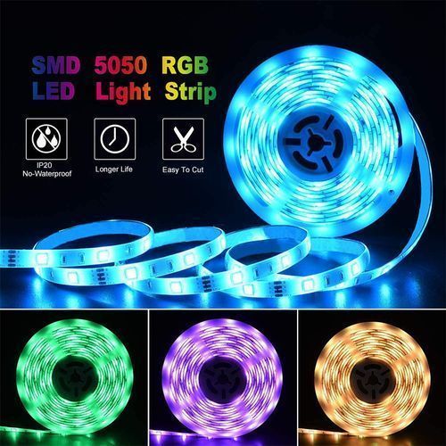 Led Strip Ruban LED Etanche 5M RGB Multicolor AVEC Télécommande sans fil à  prix pas cher