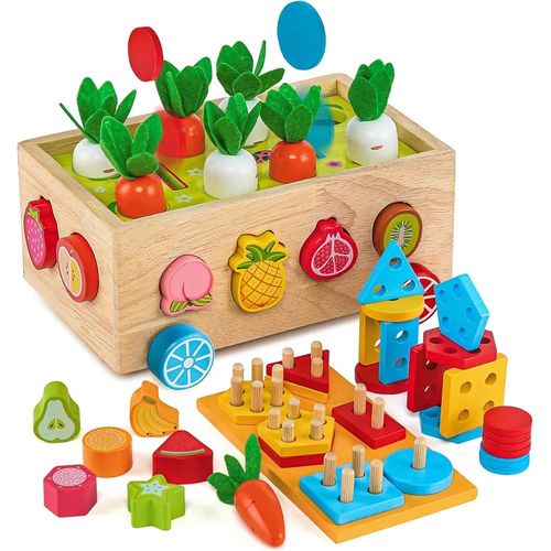 product_image_name-Generic-Jeu éducatif en bois pour les enfants de 2 à 4 ans : un jeu d’empilage de couleurs et de tri de formes pour l’apprentissage préscolaire et le développement de la motricité fine.-3