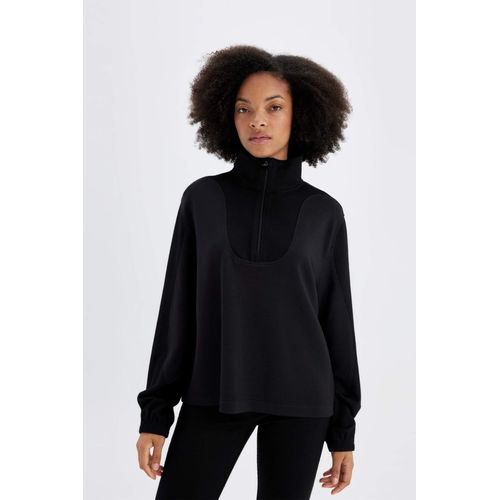 product_image_name-Defacto-سويتشيرت رياضي بقصة واسعة مع ياقة عالية من قماش مودال من DeFactoFit-2