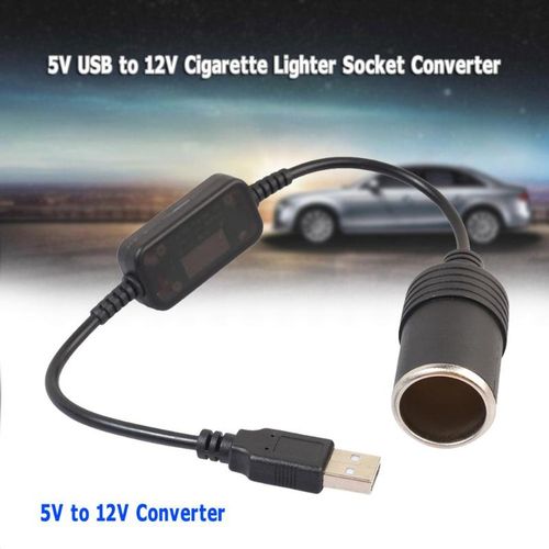 Generic Prise Allume-cigare pour maison, voiture Cordon D'alimentation USB  Port USB à 12V voiture allume-cigare prise femelle convertisseur adaptateur  câble cordon