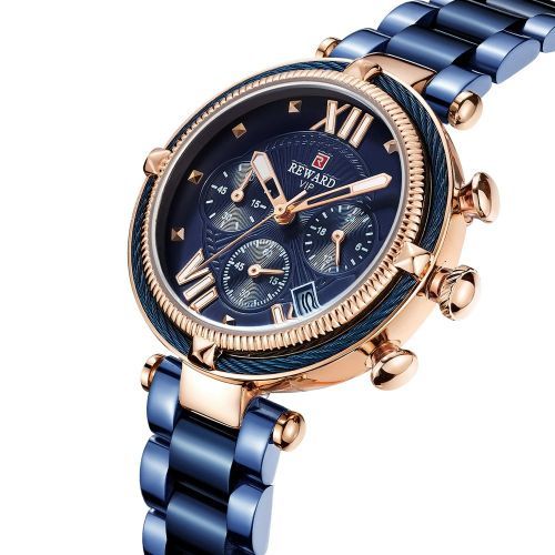 REWARD Montre Bracelet Fine Bleu Pour Femmes Chronographe prix