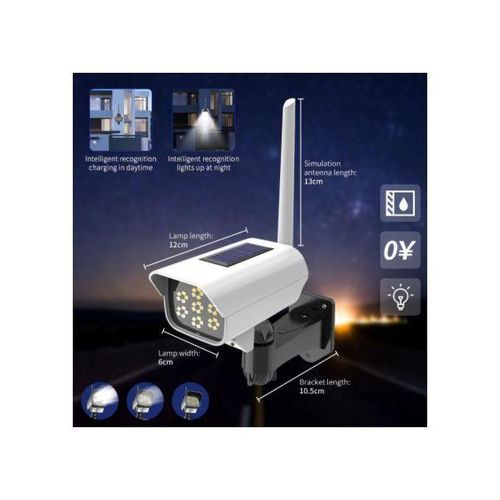 product_image_name-Generic-Mini Caméra Factice avec Éclairage Solaire LED, Télécommande et Détecteur-5