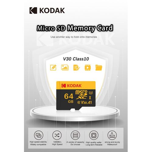 CARTE MEMOIRE MICRO SD 64G CLASS 10 KODAK