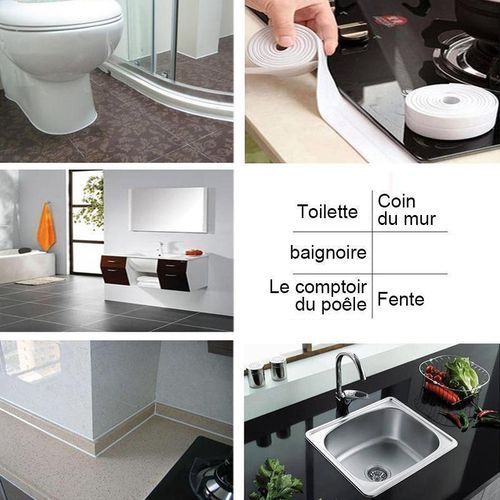 Bande d'étanchéité autocollante pour coin de toilette