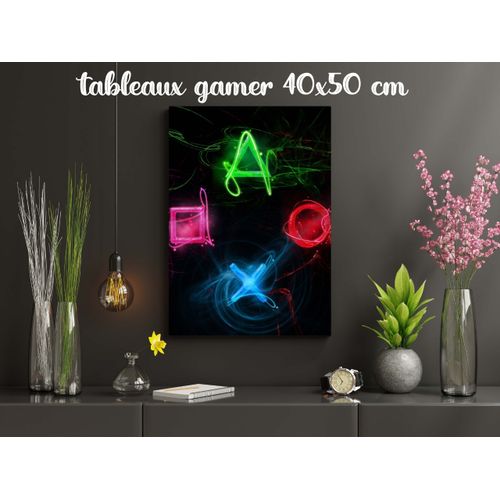 Tableau Peinture Jeu - Citations - Gamer - 180x120 cm - Décoration murale  XXL