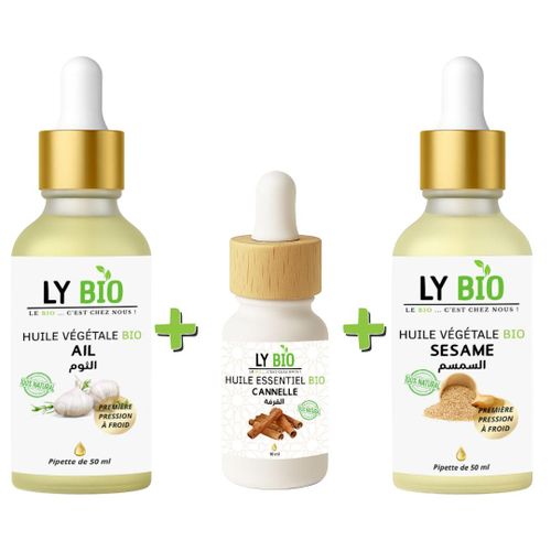 product_image_name-LY BIO-PACK HUILE AIL 50ML - PIPETTE + HUILE ESSENTIEL CANNELLE 10ML + HUILE SESAME 50ml - PIPETTE-1