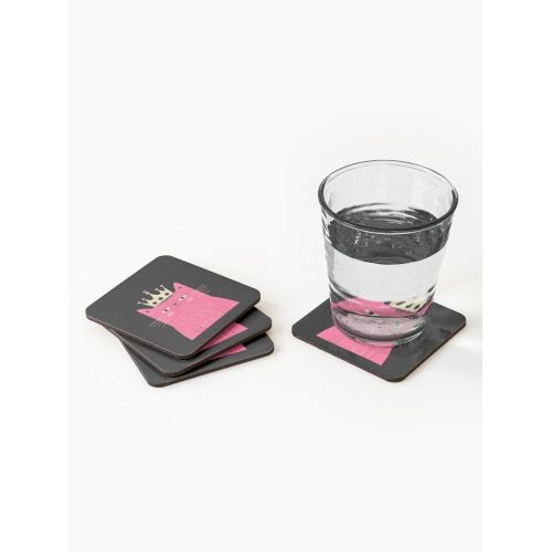 product_image_name-Generic-4 Dessous de Verre Chat rose royal avec motif de couronne sous tasse unique -2