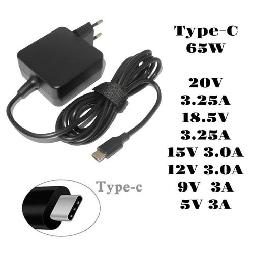 Generic Type-C Power Adapter 20V 3.25A 65W USB-C Adaptateur