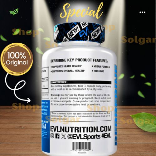 product_image_name-Evlution Nutrition-Berberine  500 mg, Supports Heart Health & Overall Health , 60 Capsules Vegetales-5