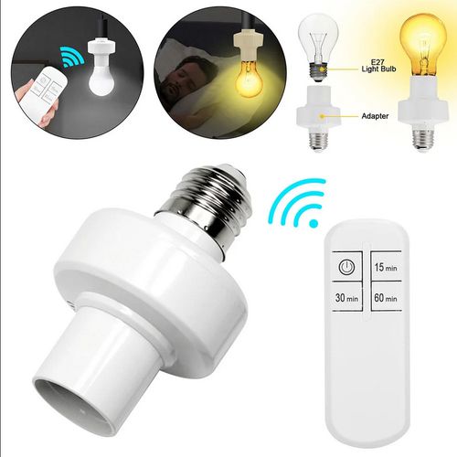 Generic Douille Lampe sans Fil Ampoule à Télécommande Support Adaptateur  Smart Lampe intelligente E27 à prix pas cher