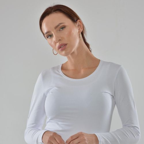 product_image_name-Noa Noa-تيشيرت بأكمام طويلة ورقبة دائرية - أبيض-1