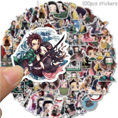 Generic stickers de dessin animé Demon Slayer Kimetsu No Yaiba, autocollant  anime manga 100 pcs à prix pas cher