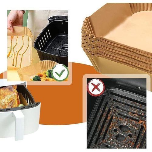 product_image_name-Generic-Papier Cuisson Marron Résistant pour Air Fryer – 200 PCS-2