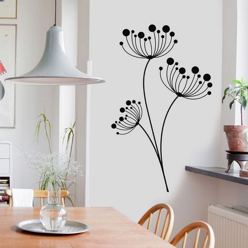 Stickers fleurs noir