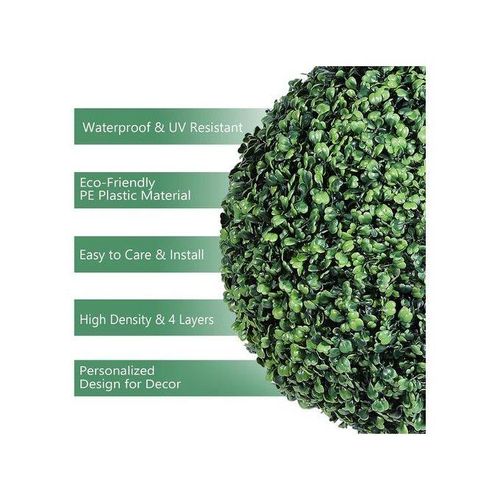 product_image_name-Generic-Grand Boule 2 pcs topiaires de plantes artificielles rondes fausse décorative-2