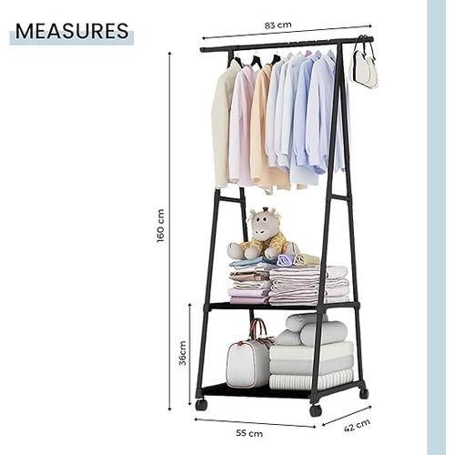 product_image_name-Generic-Porte-manteau Triangulaire avec Barre Supérieure et 2 Étagères-3